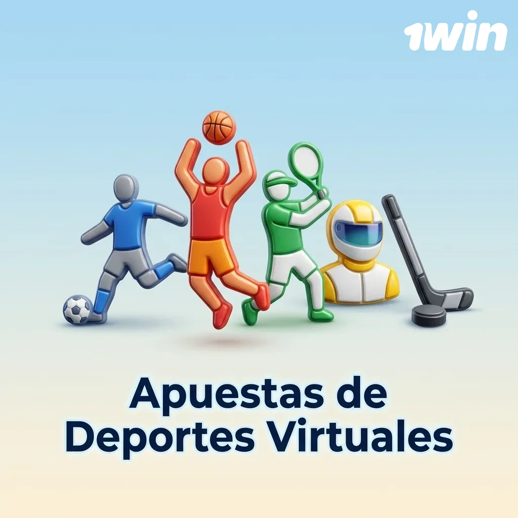 Pantalla de apuestas de deportes virtuales mostrando fútbol, carreras de caballos y opciones de juego 24/7 — 1win en Costa Rica
