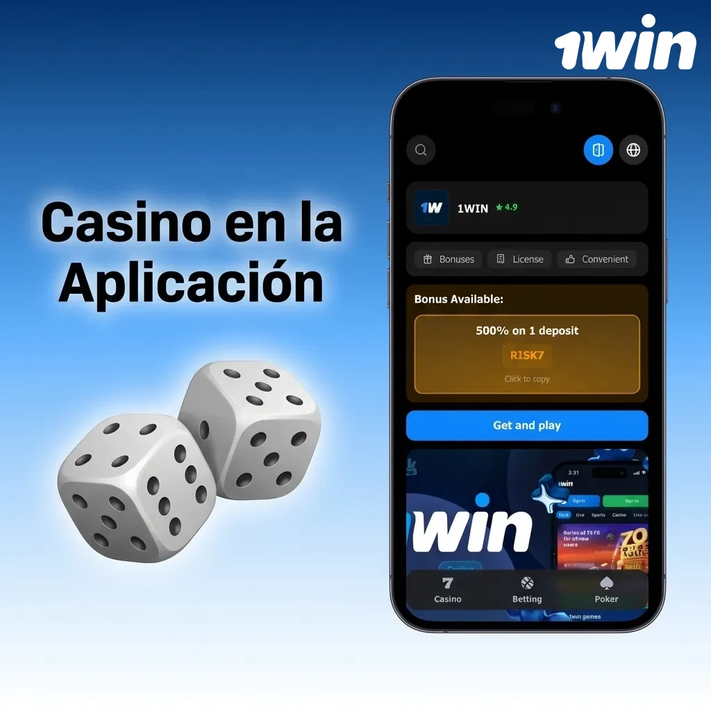 Interfaz de aplicación de casino mostrando juegos de mesa, tragamonedas y opciones de casino en vivo con crupieres reales — 1win en Costa Rica