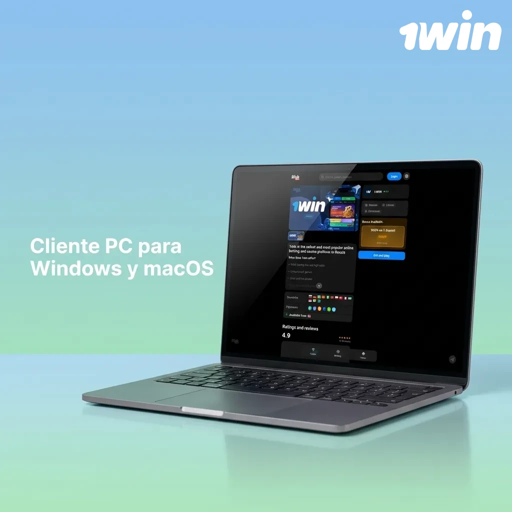 Pantalla de ordenador mostrando sitio de apuestas adaptado a navegador web en Windows o macOS — 1win en Costa Rica