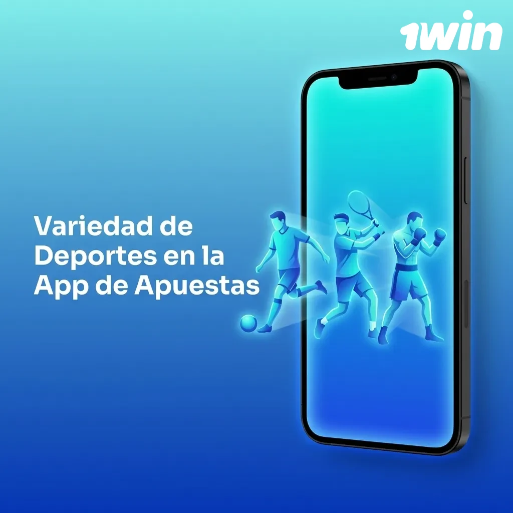 Interfaz de app de apuestas mostrando múltiples deportes: fútbol, baloncesto, tenis, eSports con opciones en vivo — 1win en Costa Rica