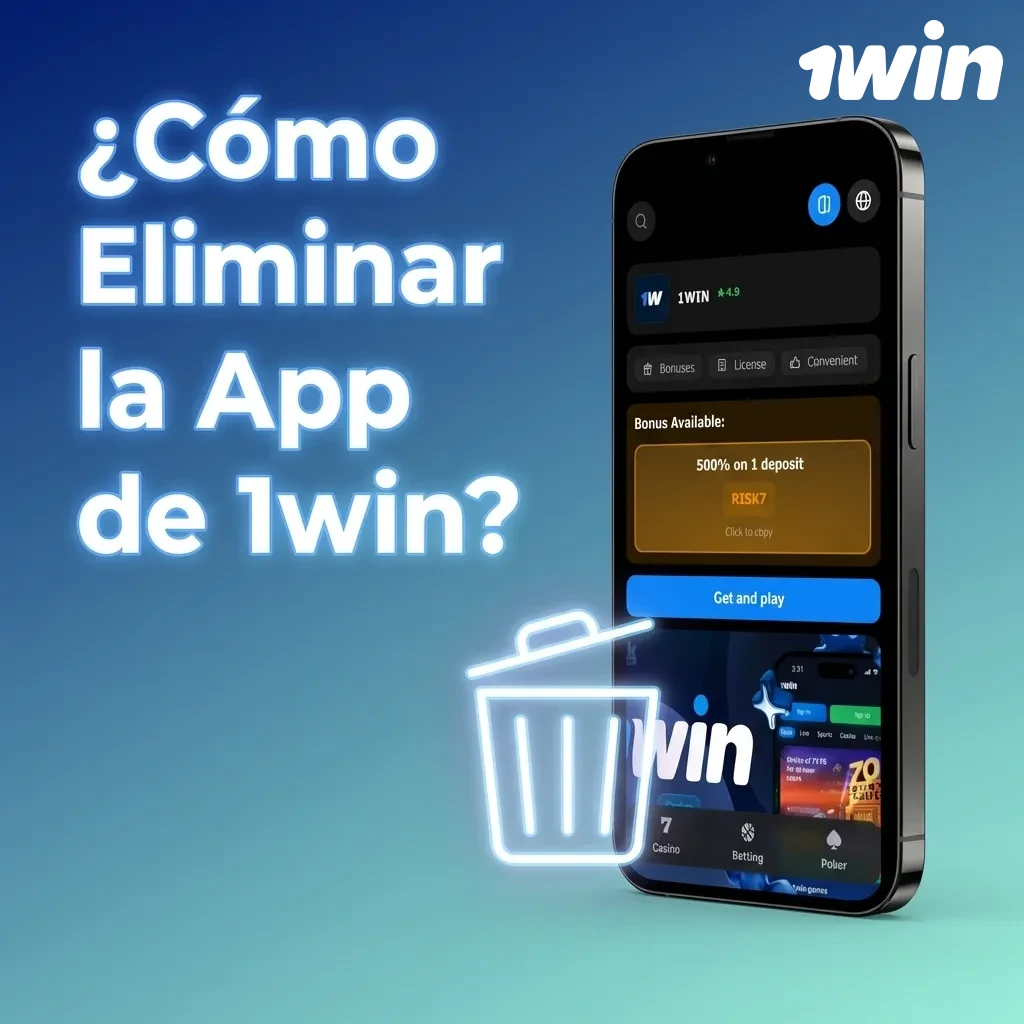 Pantalla de teléfono mostrando el proceso de desinstalación de la aplicación 1win en dispositivos móviles — 1win en Costa Rica