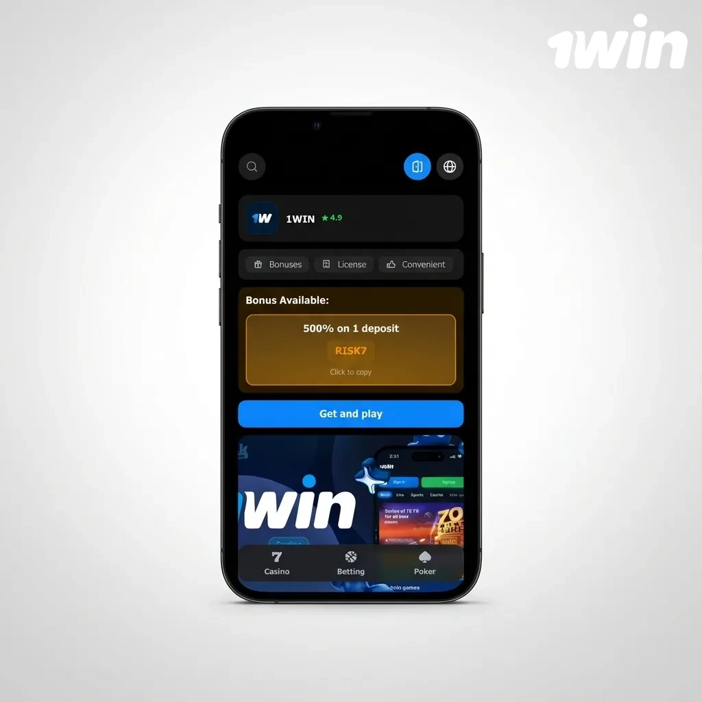 Interfaz móvil de 1win en Costa Rica mostrando menús organizados por categorías: deportes, casino, juegos en vivo y promociones