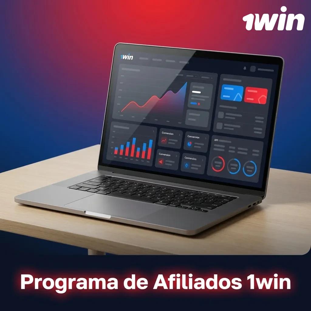 Panel del programa de afiliados 1win mostrando estadísticas de comisiones, modelos de pago y herramientas promocionales — 1win en Costa Rica